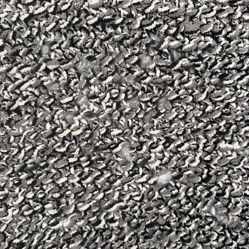Chunky Handmade Knit Scarf Black White‎ Gray Speckled Cozy Winter Accessory 427